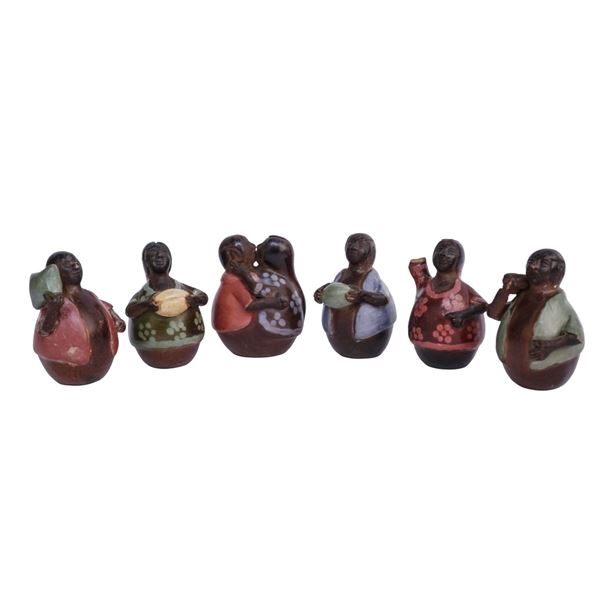 Chulucanas Peruvian Folk Art Pottery Figurines