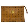 Image 1 : MCM Brown Visetos Leather Clutch Bag