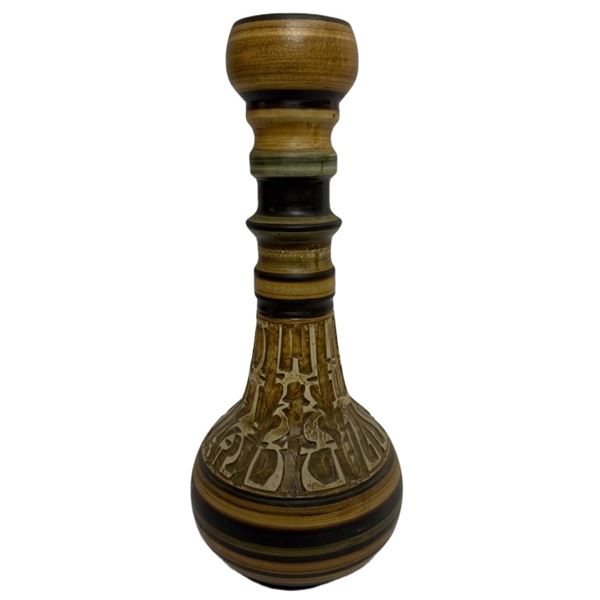 Mid-Century Modern Studio Pottery Sgraffito Vase