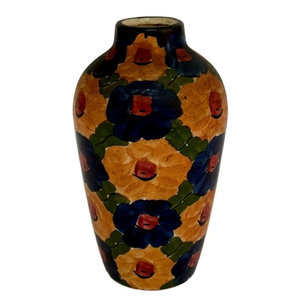 Hand-Painted German Pottery Vase