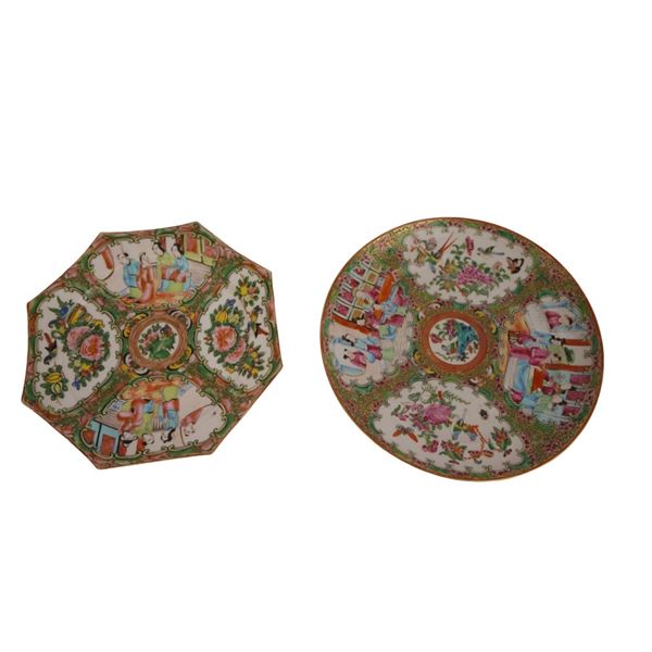 Famille Rose Medallion Porcelain Plates