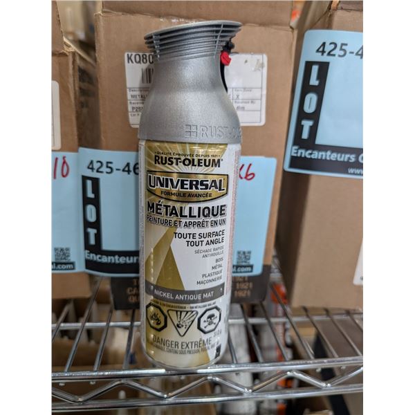 METALIC PAINT & PRIMER RUST-OLIUM FLAT ANTIQUE NICKEL 312mL