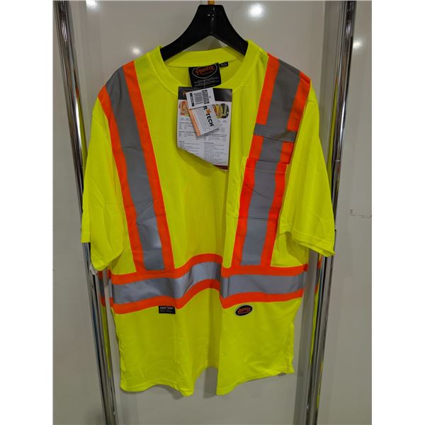 BIRDSEYE SAFETY SHIRT PIONEER 6991-V1051160 (YELLOW-GREEN) GR:2XL