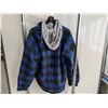 Image 2 : FLEECE HOODIE PIONEER V308093 (ROYAL/BLACK PLAID) GR:S