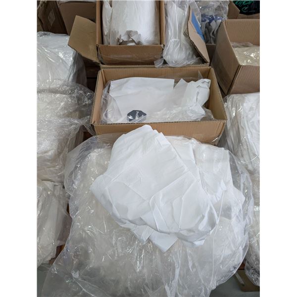 LOT: 35+ POLY/VINYL COVERALL (WHITE) ASST.
