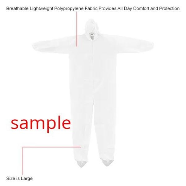 BOX OF 25 GLOBAL DISPOSABLE COVERALL 708191L GR:L