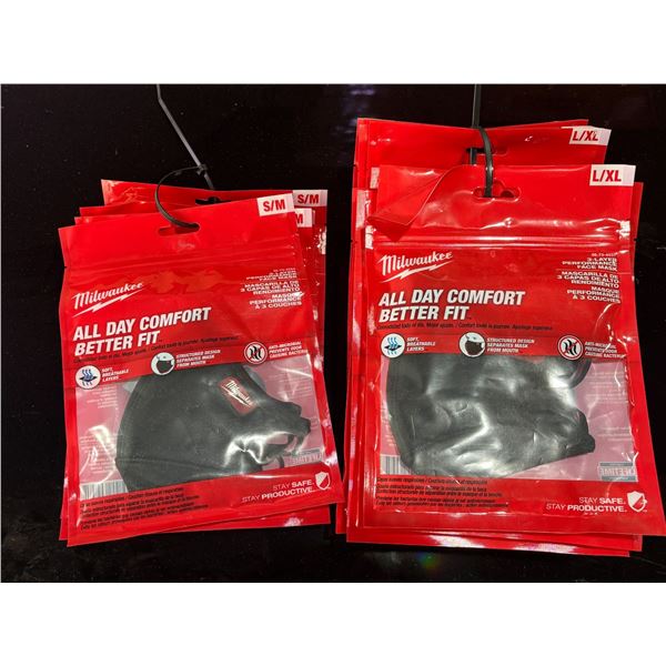 LOT: 14 MILWAUKEE 3-LAYER FACE MASK ASST.