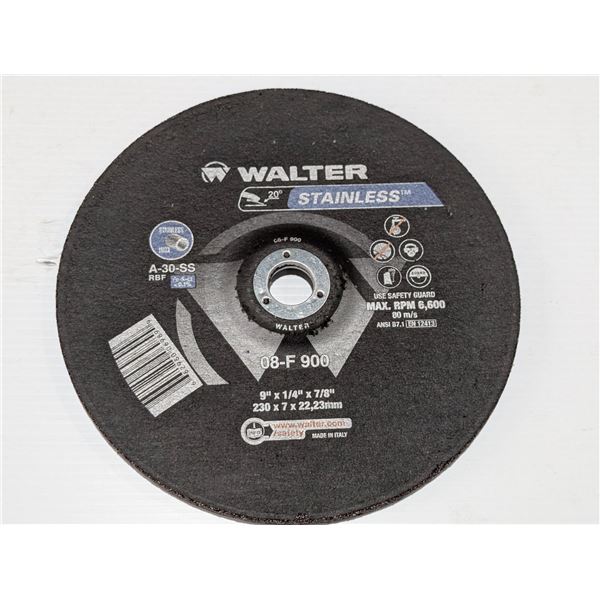 WALTER CUTOFF WHEEL 08-F 900 STAINLESS 9"x1/4"x7/8"