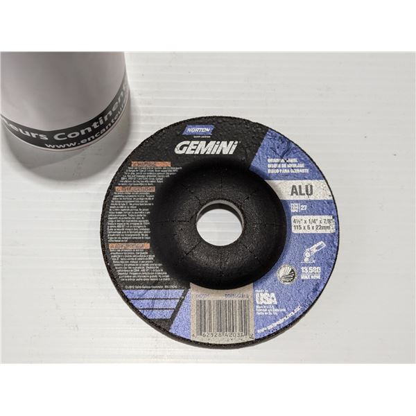 NORTON GEMINI GRINDING WHEEL ALU. 42034 4.5"x1/4"x7/8"