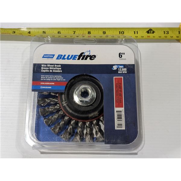 NORTON BLUEFIRE WIRE WHEEL BRUSH 6" STAINLESS