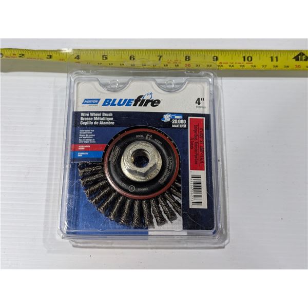 NORTON BLUEFIRE WIRE WHEEL BRUSH 4" STAINLESS