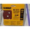 Image 1 : BOX OF 25pcs DEWALT 5" RANDOM ORBIT SANDING DISC 120GRIT