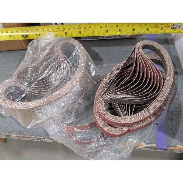 LOT: 50+ ASSORTED SANDING BELTS