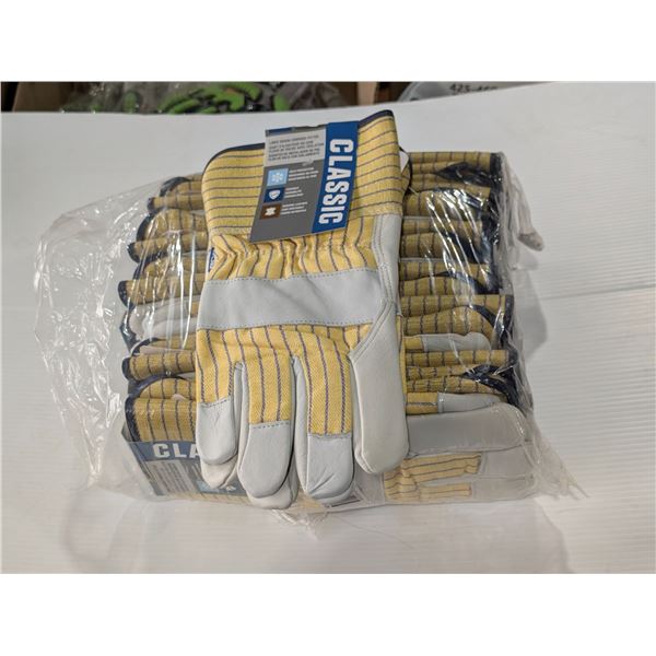 LOT: 12 BDG CLASSIC LINED WORK GLOVES GR:XL