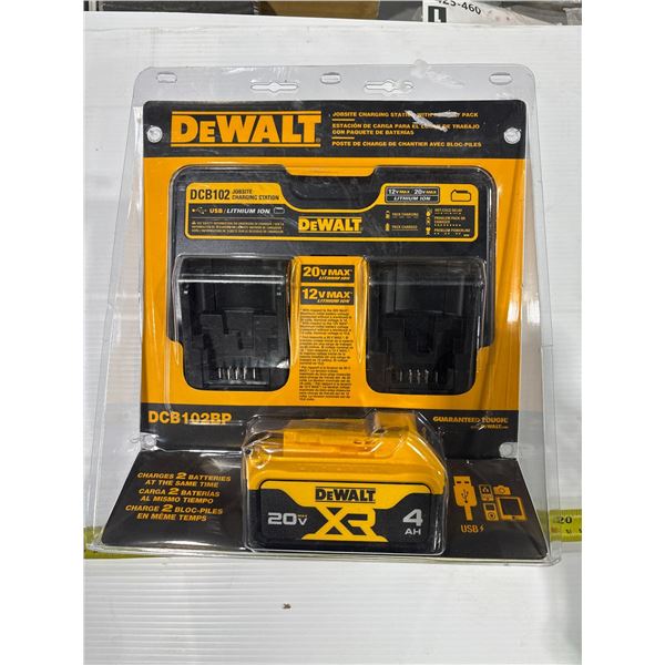 DEWALT DUAL BATTERY CHARGER + EXTRA BATTERY DCB102BP