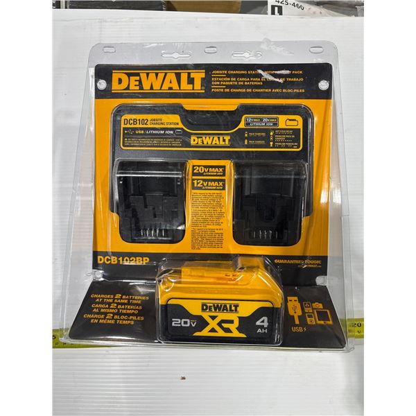 DEWALT DUAL BATTERY CHARGER + EXTRA BATTERY DCB102BP