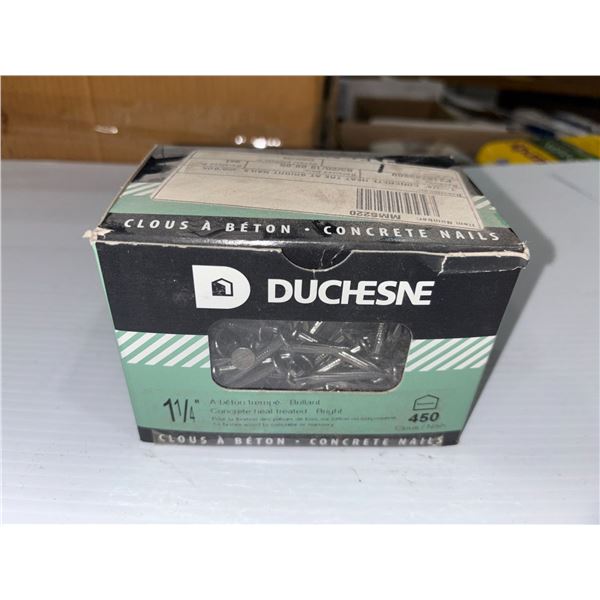 BOX OF 450pcs DUCHESNE CONCRETE NAILS 1-1/4"