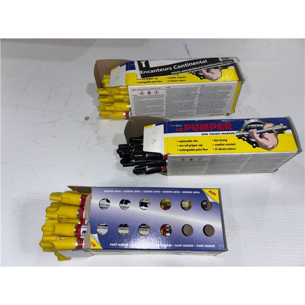 LOT OF 34 MARKLINE PAINT MARKERS "THE PUMPER" -YELLOW & BLACK