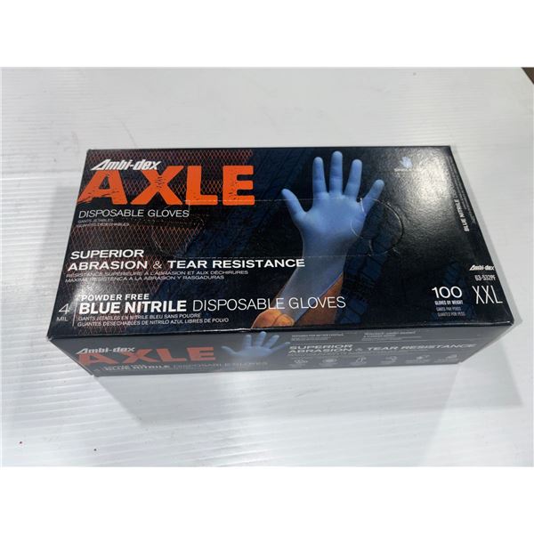 BOX OF 100pcs AXLE DISPOSABLE NITRILE GLOVES gr:XXL