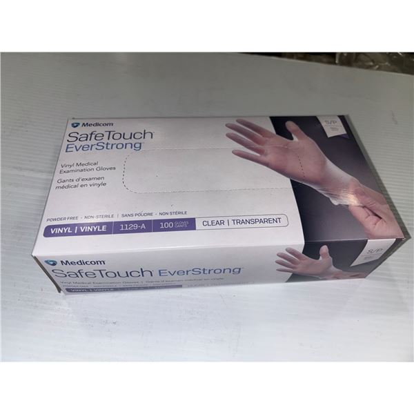 BOX OF 100pcs MEDICOM VINYL MEDICAL EXAMINATION GLOVES gr:SM