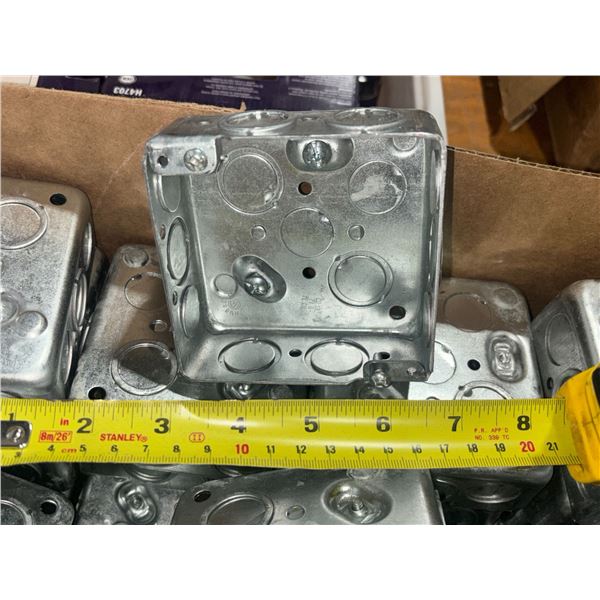LOT: 29 BOX SQUARE 4"x1.5"  KNOCKOUTS- 6x.5" 2x.75"