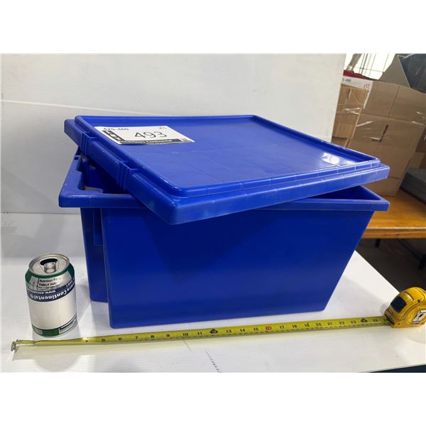 BIN WITH LID 20"x16"x11" (BLUE)