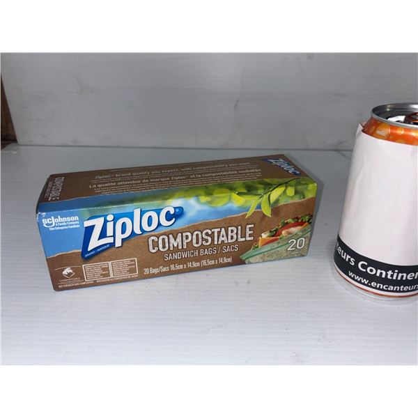 20pcs/BOX ZIPLOC COMPOSTABLE SANDWICH BAGS