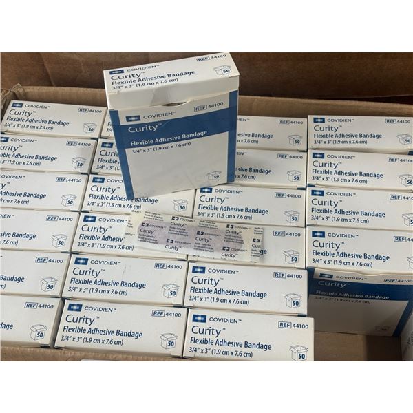 LOT:25 BOX OF 50 COVIDIEN FLEXIBLE ADHESIVE BANGAGES .75"x3"
