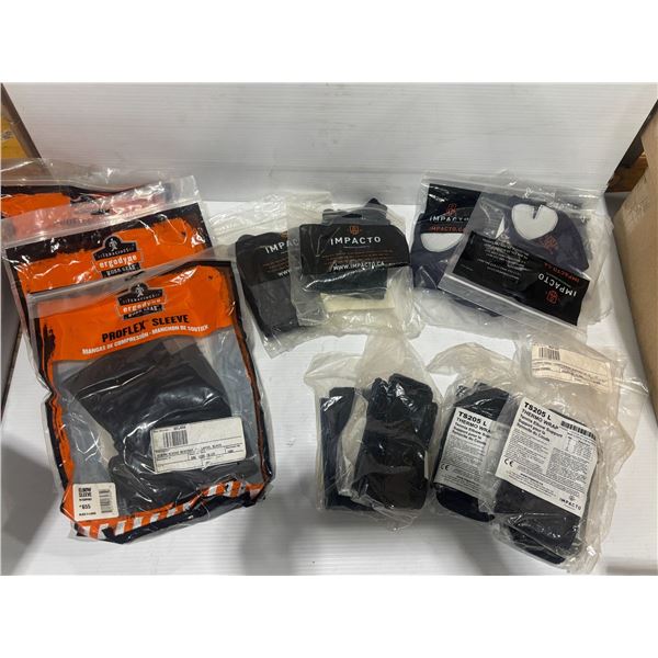 LOT: 15 ASSORTED COMPRESSION SLEEVE / WRIST RESTRAINT / ELBOW SUPPORTS