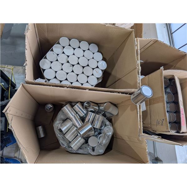 LOT OF 400+ METAL PAINT CANS WITH LIDS 4-1/2"x3-1/4"d.
