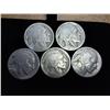 Image 1 : 5 Assorted Teens Dated Bufffalo Nickels