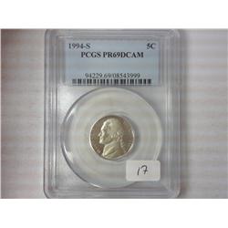1994-S Jefferson Nickel PCGS PR69DCAM
