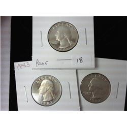 1981-S, 83-S And 85-S Washington Quarters