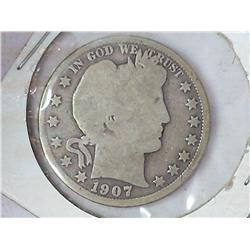 1907-D Barber Half Dollar
