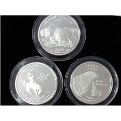 2006 ND, 2007 WY, 2007 ID Silver Quarters