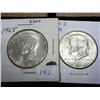 Image 1 : 1965 SMS And 1969-D 40% JFK Halves (UNC)