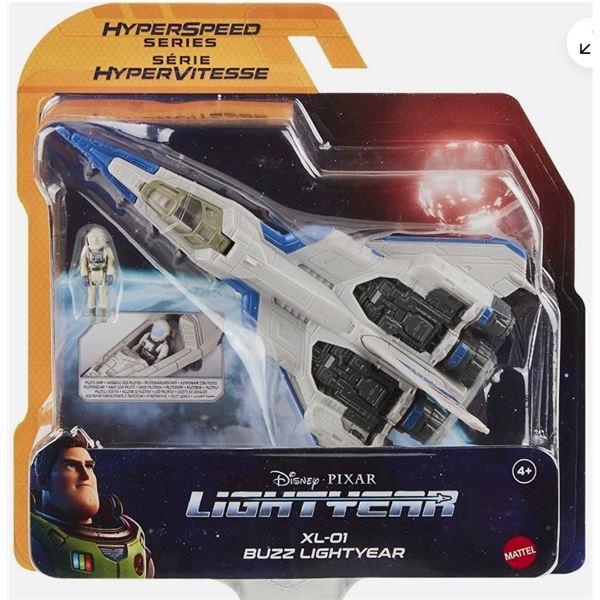 Mattel Disney Pixar Lightyear Hyperspeed Series XL-01 Spaceship and Buzz Lightyear Figure.