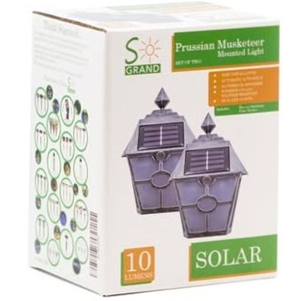Sogrand Prussian Musketeer Mounted Light is a set of two solar-powered , 7.48 x 5.91 x 2.76 in