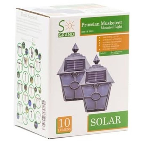 Sogrand Prussian Musketeer Mounted Light is a set of two solar-powered , 7.48 x 5.91 x 2.76 in