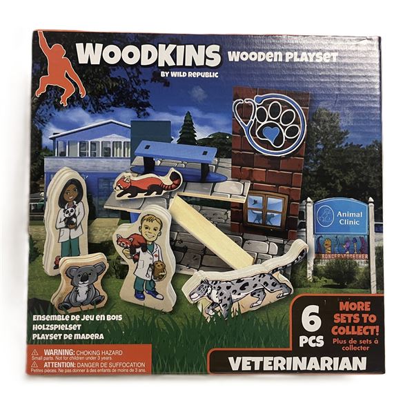 Wild Republic Woodkins Veterinarian Wooden Playset.