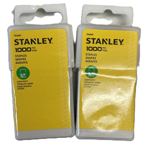 Stanley 1000-count staples 3/8 "  , QUANTITY OF TWO