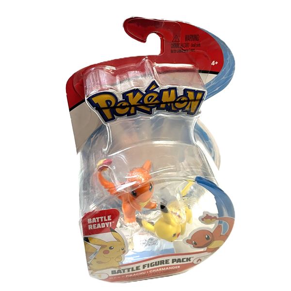 Pokémon Battle Figure Pack featuring 2-inch figures of Pikachu and Charmander.