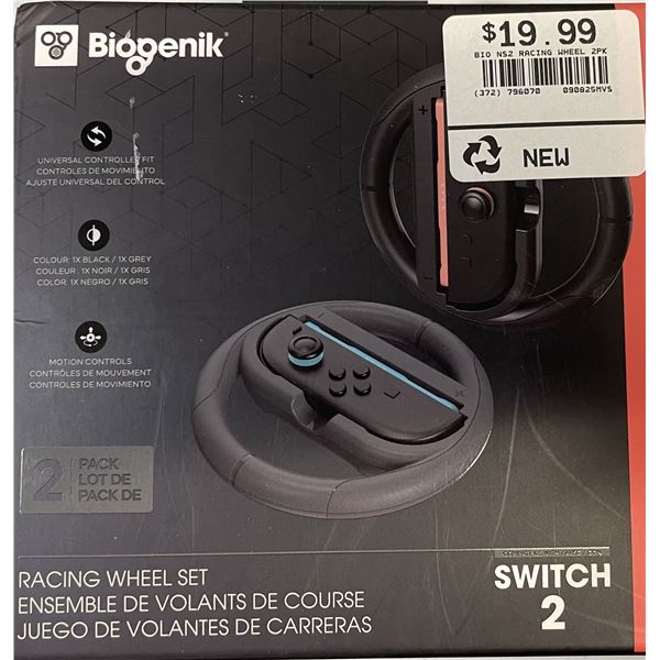 Biogenik Racing Wheel Set designed for the Nintendo Switch 2