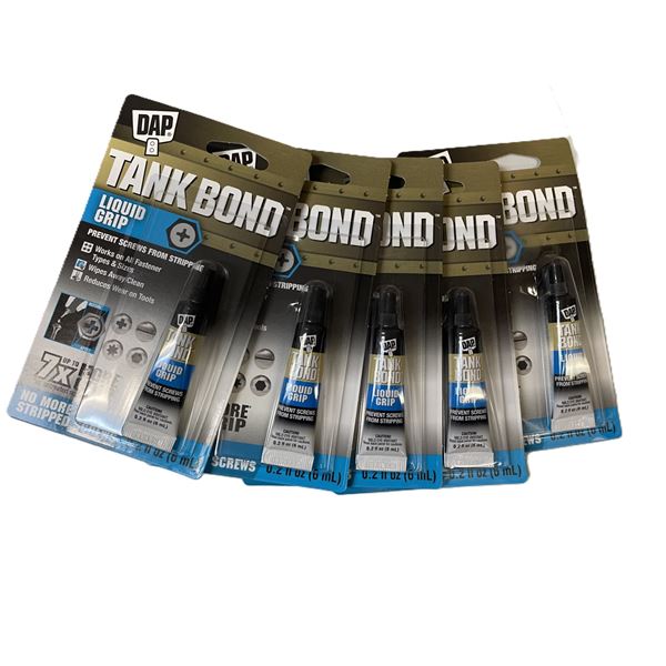 QUANTITYOF 5, DAP Tank Bond Liquid Grip Anti-Strip Coating For Fasteners, Screws & Bolts, 6-mL