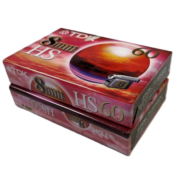 QUANTITY OF 2,TDK 8mm P5 90 HS Blank Tape PAL/SECAM (1 x 90min. Tape)