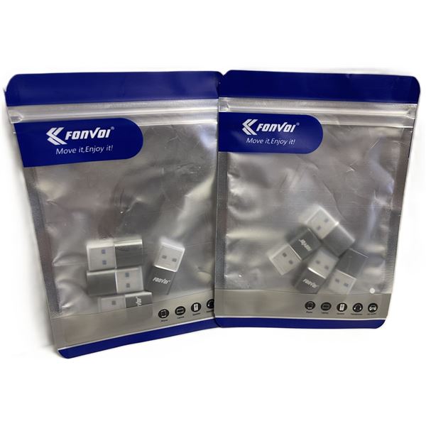 TWO PACKAGES,  FOUR PER PACKAGE,  FONVOI USB-C to USB OTG Adapter.