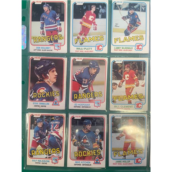 1981-82 O-Pee-Chee NHL hockey cards