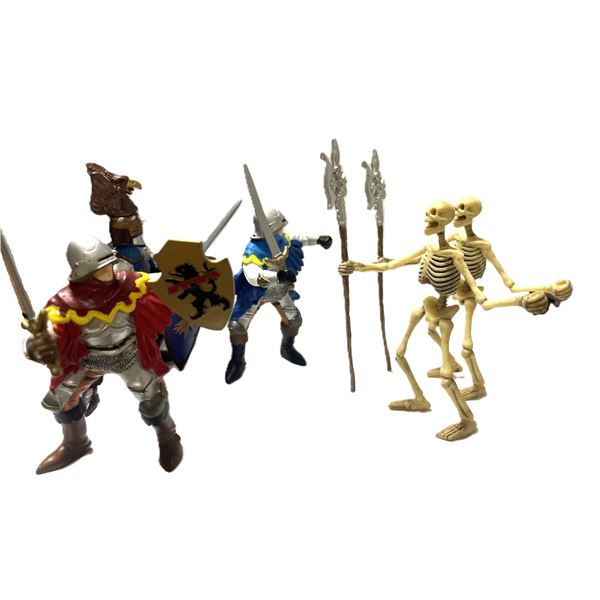 Collection of medieval and fantasy-themed action figures, brand Papo.