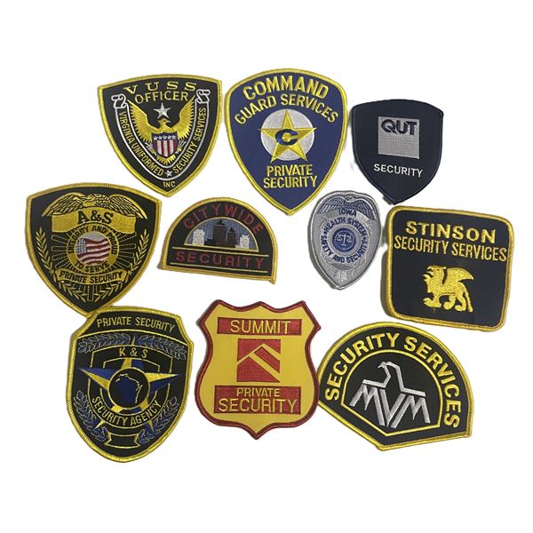 Group of 10 Badges / Patches , Security Business