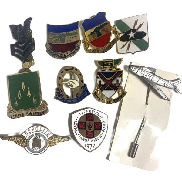 Collection of ten pins
